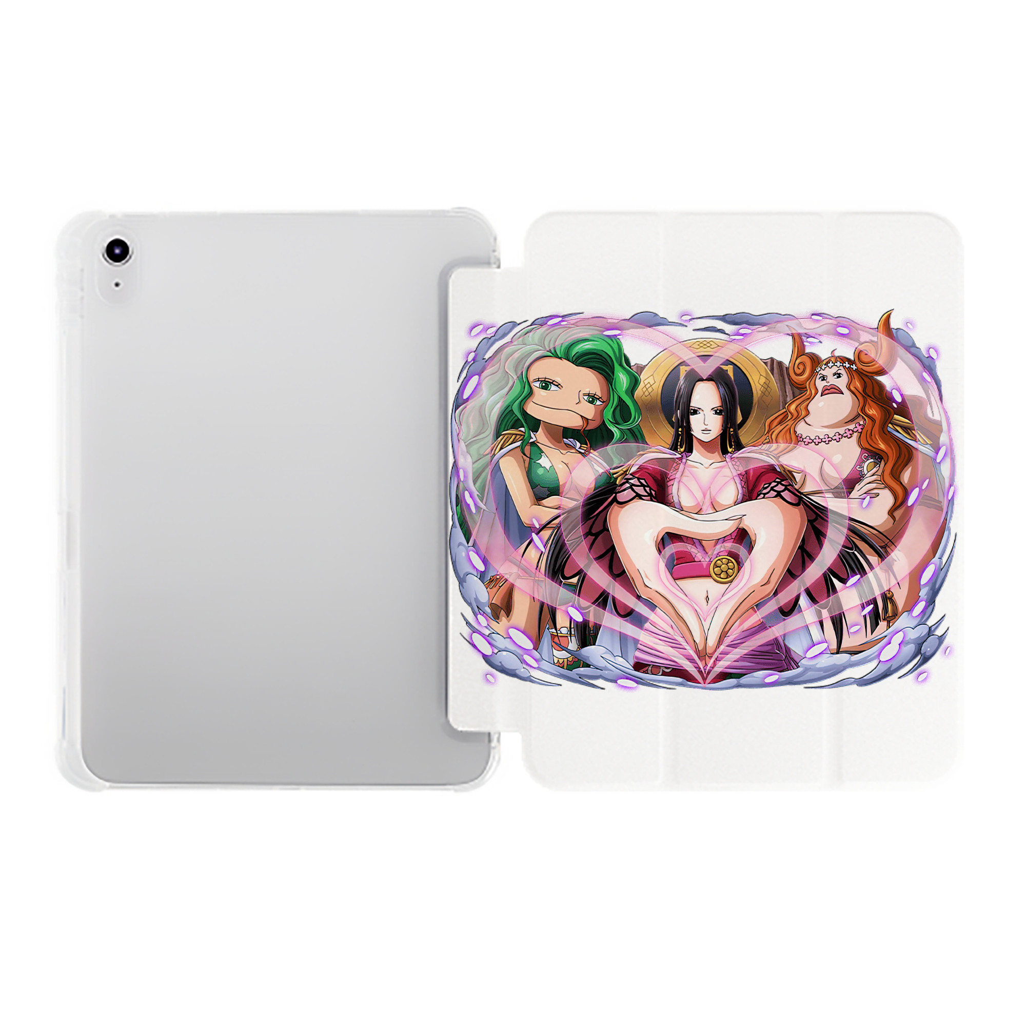 （画像用） ワンピース ボア・ハンコック ONE PIECE Boa·Hancock IPad ケース ペン収納付き 三つ折りスタンド PUレザー×シリコン 対応機種9.5/10.5/10.9インチ